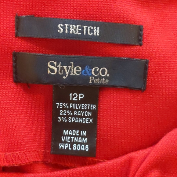 Style & Co. Petite Stretch Red Dress, Size 12P - Picture 6 of 6